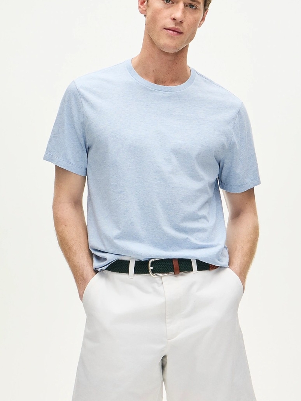 J.Crew Men's Broken-in T-shirt Large Light Heathered Blue